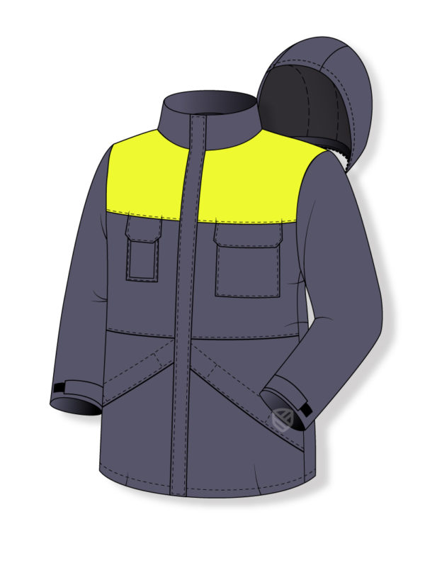 Gepolsterte Schutzjacke gegen Kälte