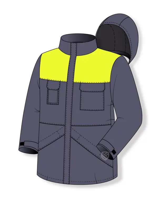 Gepolsterte Schutzjacke gegen Kälte