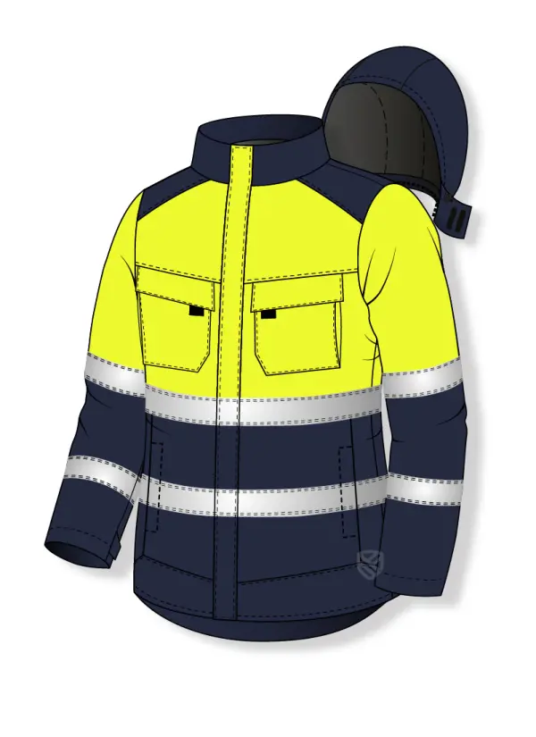 Gepolsterte Warnschutz Jacke