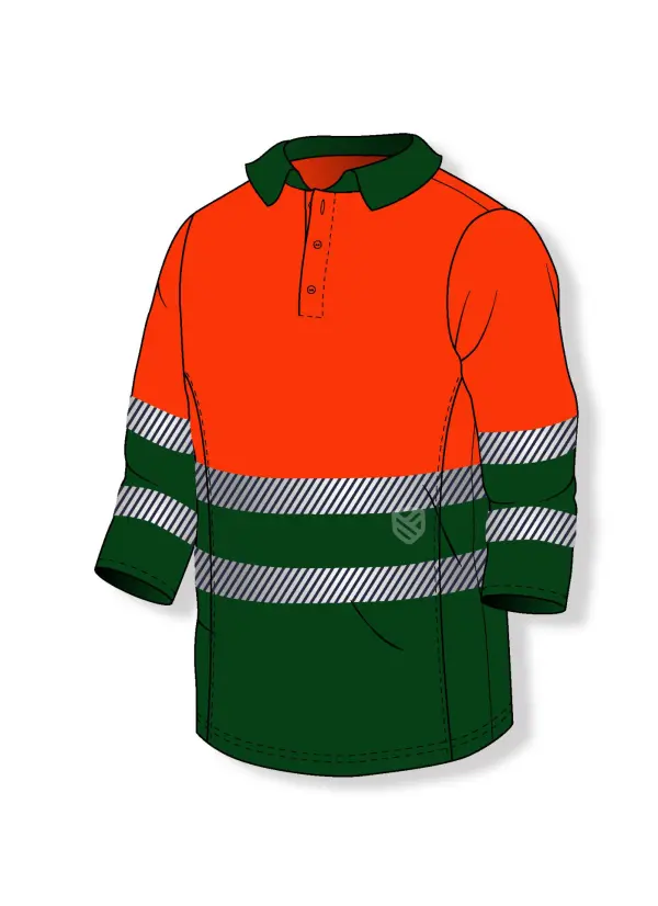 Poloshirt mit hoher Sichtbarkeit und UV+50