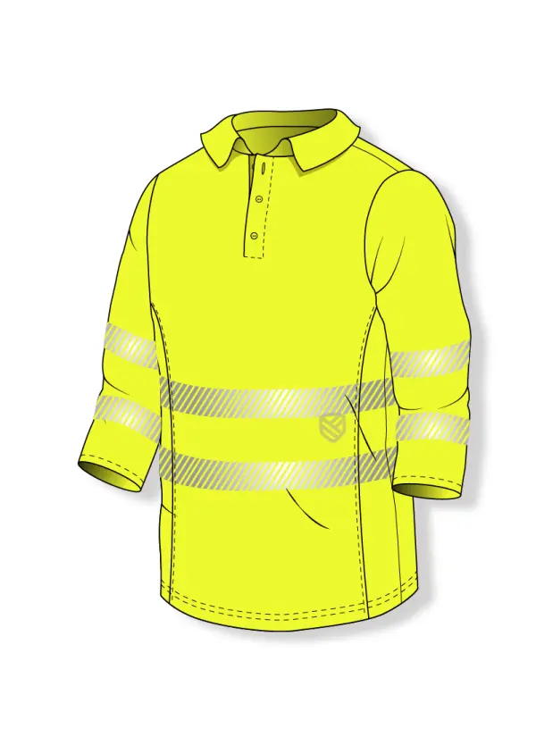 Poloshirt mit hoher Sichtbarkeit und UV+50
