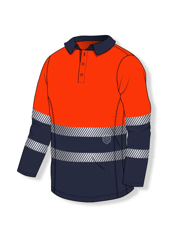 Poloshirt mit hoher Sichtbarkeit und UV+50