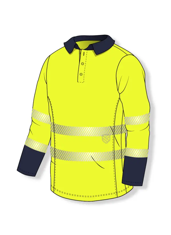 Poloshirt mit hoher Sichtbarkeit und UV+50
