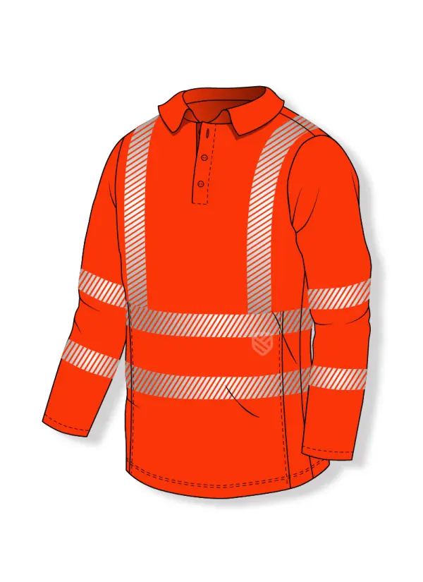 Poloshirt mit hoher Sichtbarkeit und UV+50