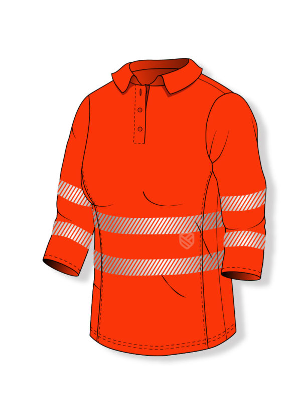 Damen Poloshirt mit hoher Sichtbarkeit und UV+50