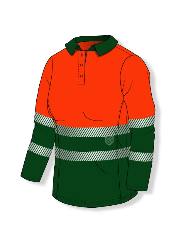 Damen Poloshirt mit hoher Sichtbarkeit und UV+50