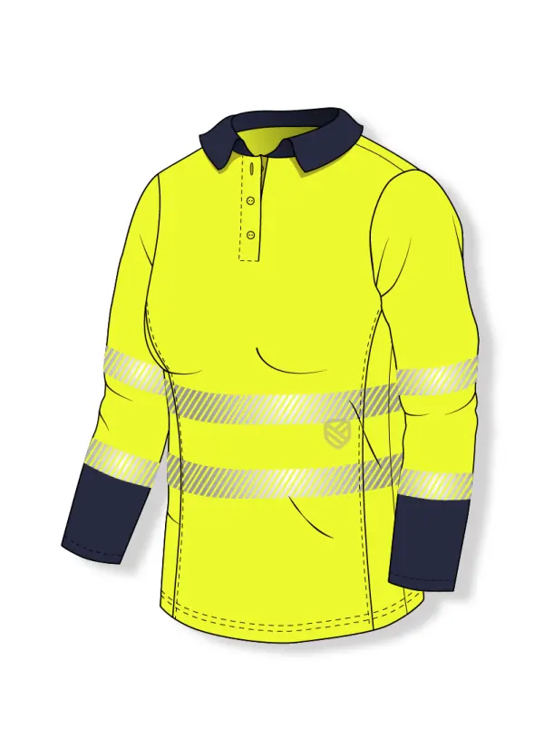 Damen Poloshirt mit hoher Sichtbarkeit und UV+50
