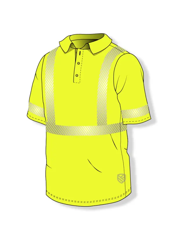 Poloshirt mit hoher Sichtbarkeit und UV+50