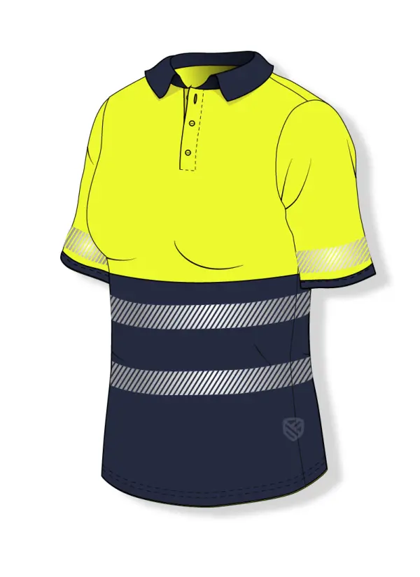 Damen poloshirt mit hoher Sichtbarkeit und UV+50