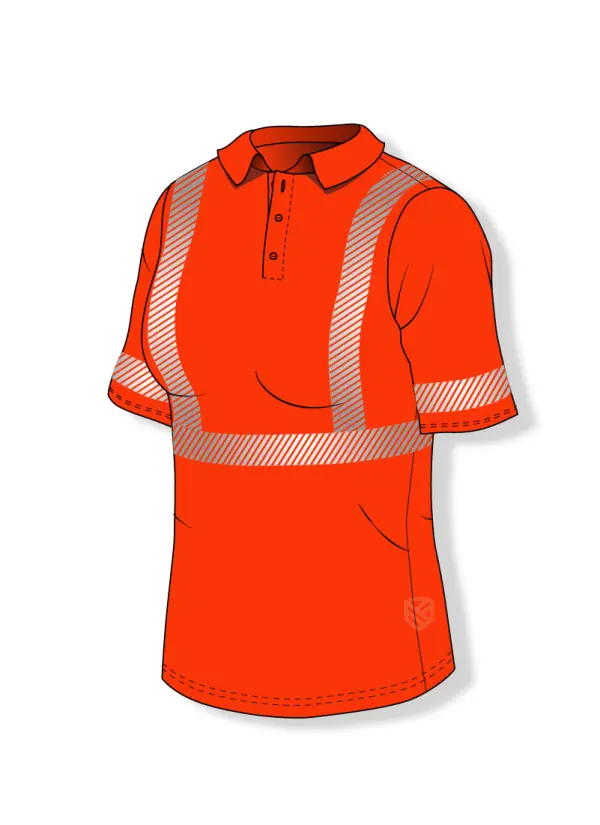 Damen poloshirt mit hoher Sichtbarkeit und UV+50